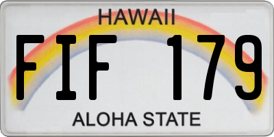 HI license plate FIF179