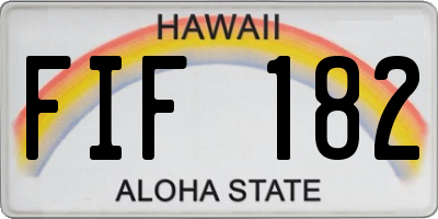 HI license plate FIF182