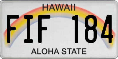 HI license plate FIF184