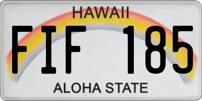 HI license plate FIF185