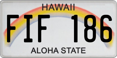 HI license plate FIF186