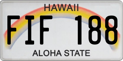 HI license plate FIF188
