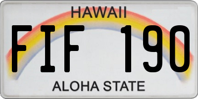 HI license plate FIF190