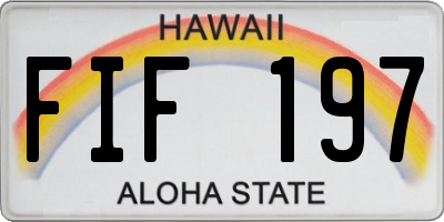 HI license plate FIF197