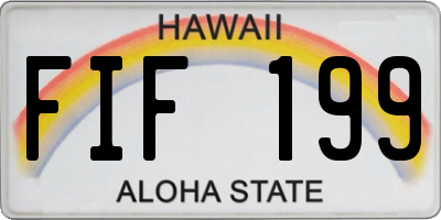 HI license plate FIF199