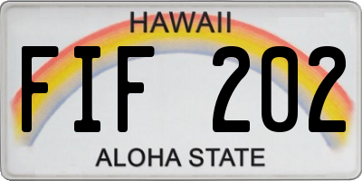 HI license plate FIF202