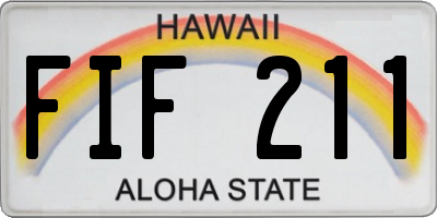 HI license plate FIF211