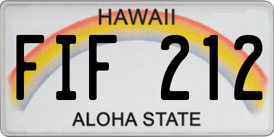 HI license plate FIF212