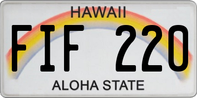 HI license plate FIF220