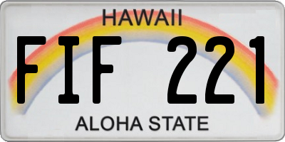 HI license plate FIF221
