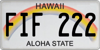 HI license plate FIF222