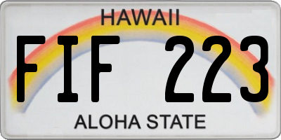 HI license plate FIF223