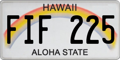 HI license plate FIF225