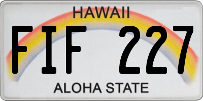 HI license plate FIF227