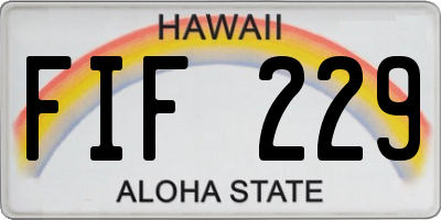 HI license plate FIF229