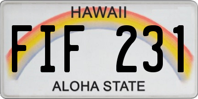 HI license plate FIF231