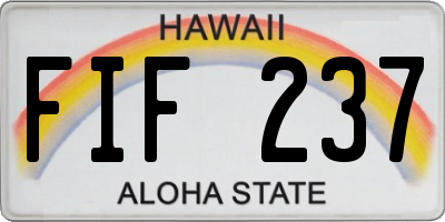 HI license plate FIF237