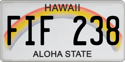 HI license plate FIF238