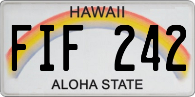 HI license plate FIF242