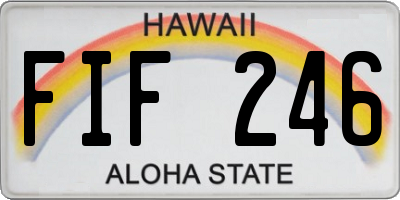 HI license plate FIF246