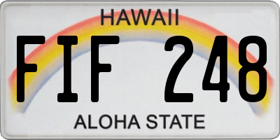 HI license plate FIF248