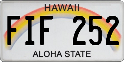 HI license plate FIF252