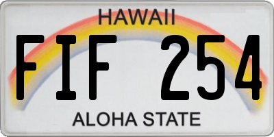 HI license plate FIF254