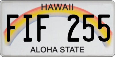 HI license plate FIF255