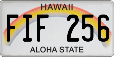 HI license plate FIF256
