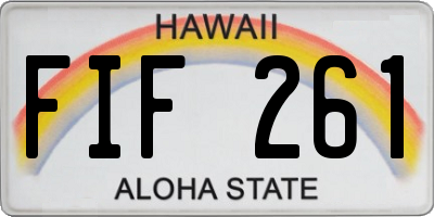 HI license plate FIF261