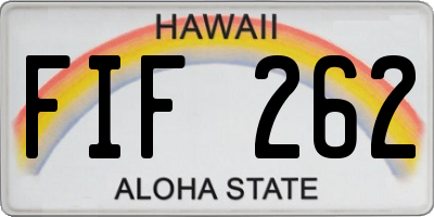 HI license plate FIF262