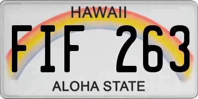HI license plate FIF263
