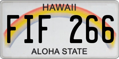 HI license plate FIF266