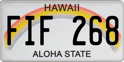 HI license plate FIF268