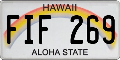 HI license plate FIF269