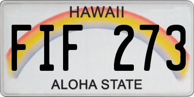 HI license plate FIF273