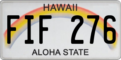 HI license plate FIF276