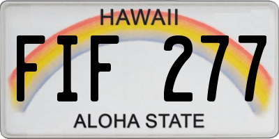 HI license plate FIF277