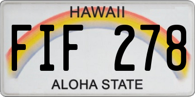 HI license plate FIF278