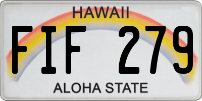 HI license plate FIF279