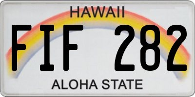 HI license plate FIF282