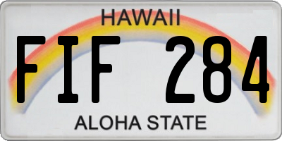 HI license plate FIF284