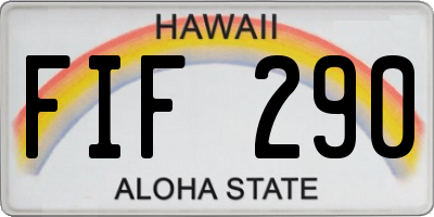 HI license plate FIF290