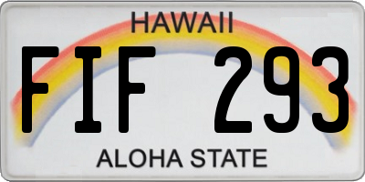 HI license plate FIF293