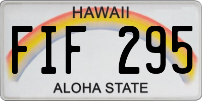 HI license plate FIF295