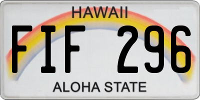 HI license plate FIF296