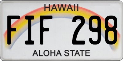 HI license plate FIF298