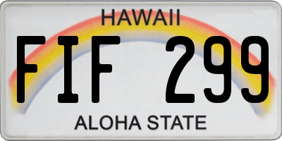 HI license plate FIF299