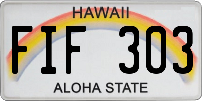 HI license plate FIF303