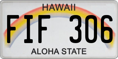 HI license plate FIF306